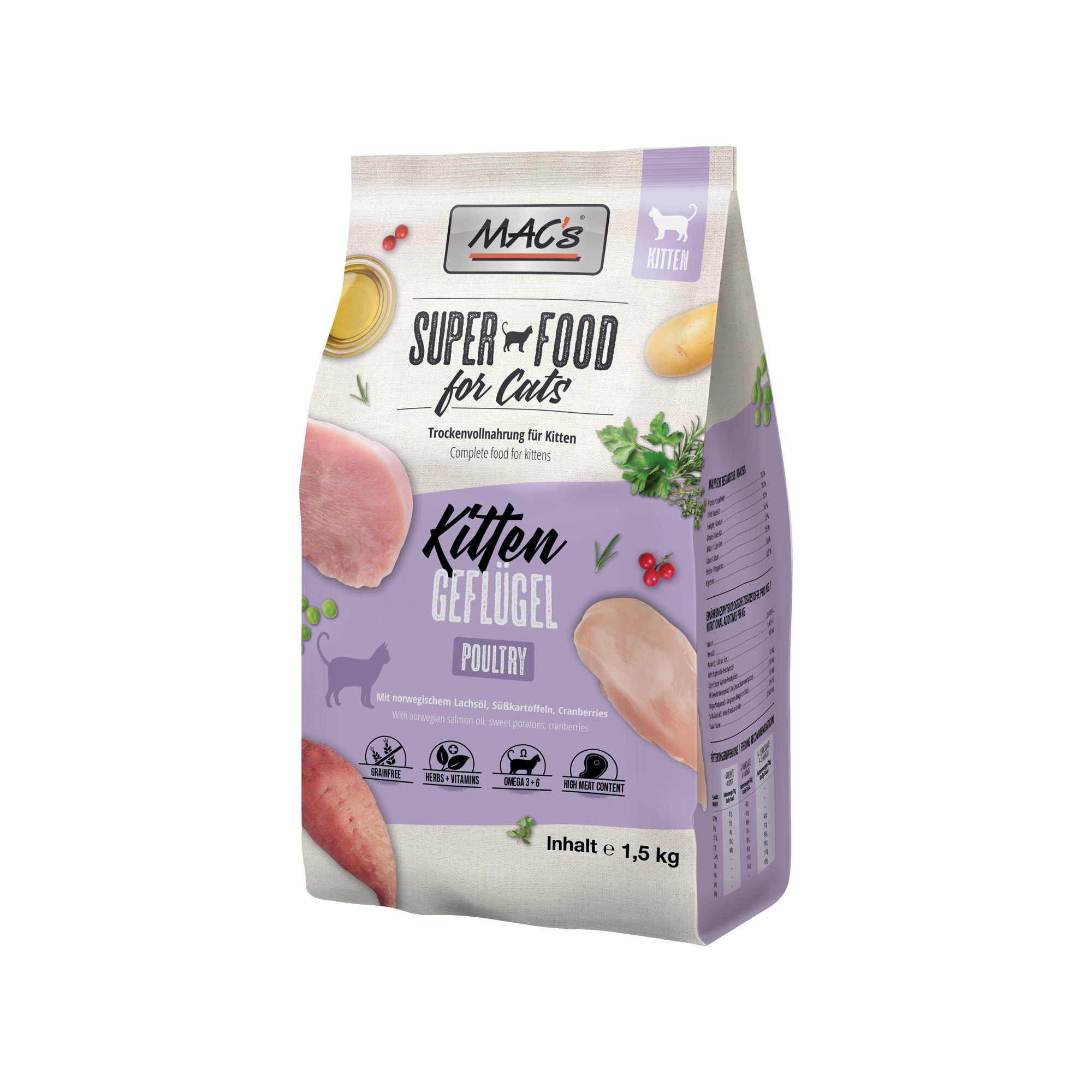 MAC's Kitten Cat Food - Poultry - 1,5 kg