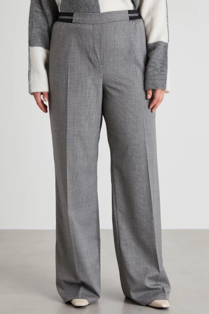 Yarn-dyed straight leg trousers - GREY