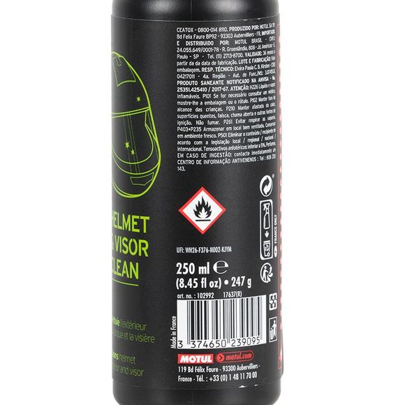 Motul Helmet & Visor Clean Clean 250ml universalRef : MOT0087 / 102992