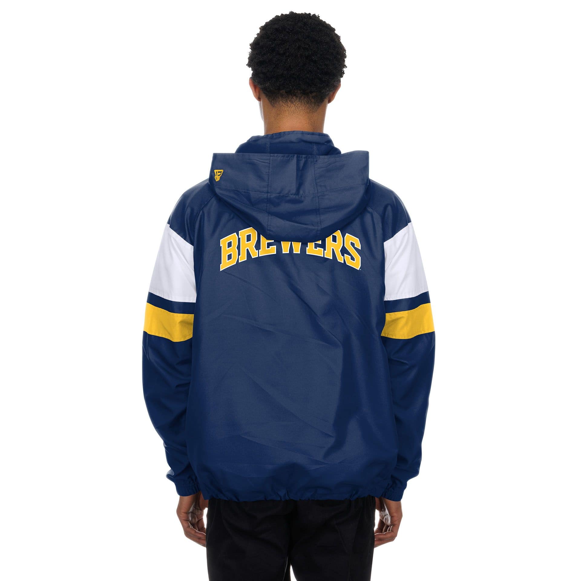 Milwaukee Brewers MLB Quarter Zip Windbreaker Jacket Navy