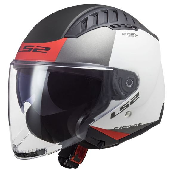 Casque jet LS2 OF600 COPTER II - URBANE - Blanc / RougeRef : LS0877