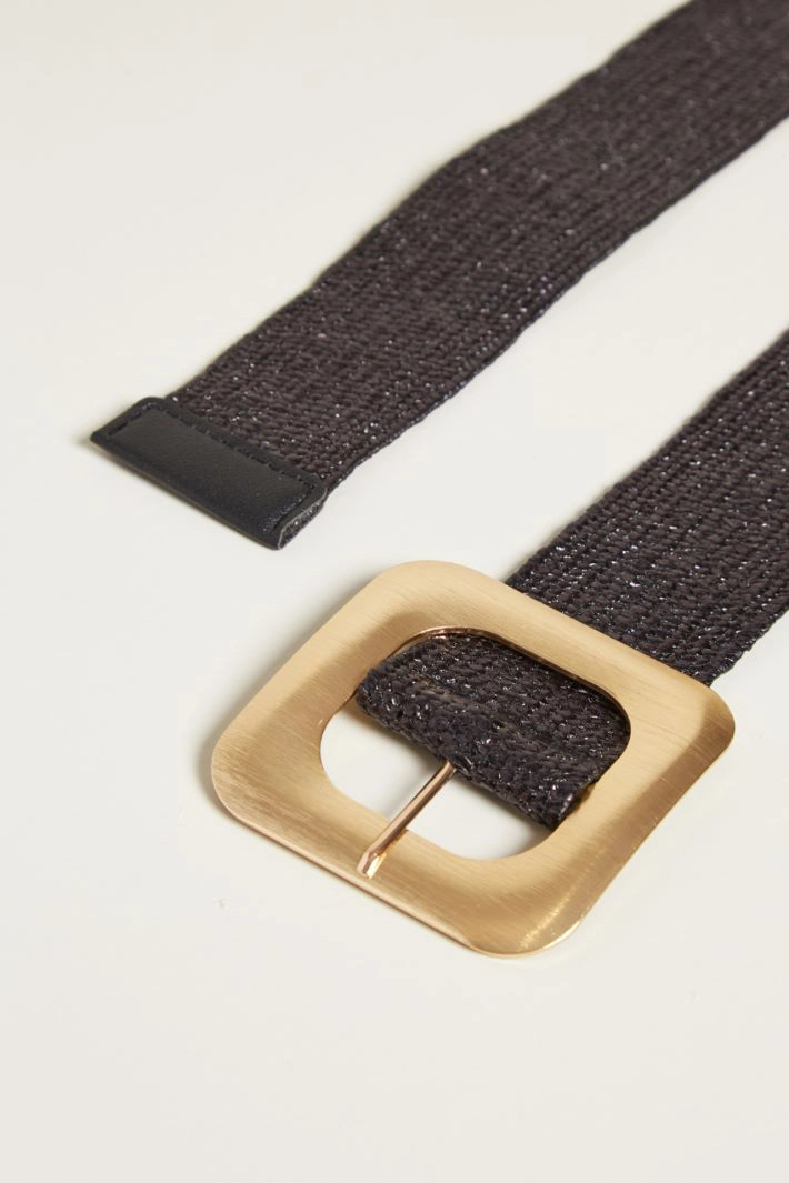 Raffia belt - BLACK