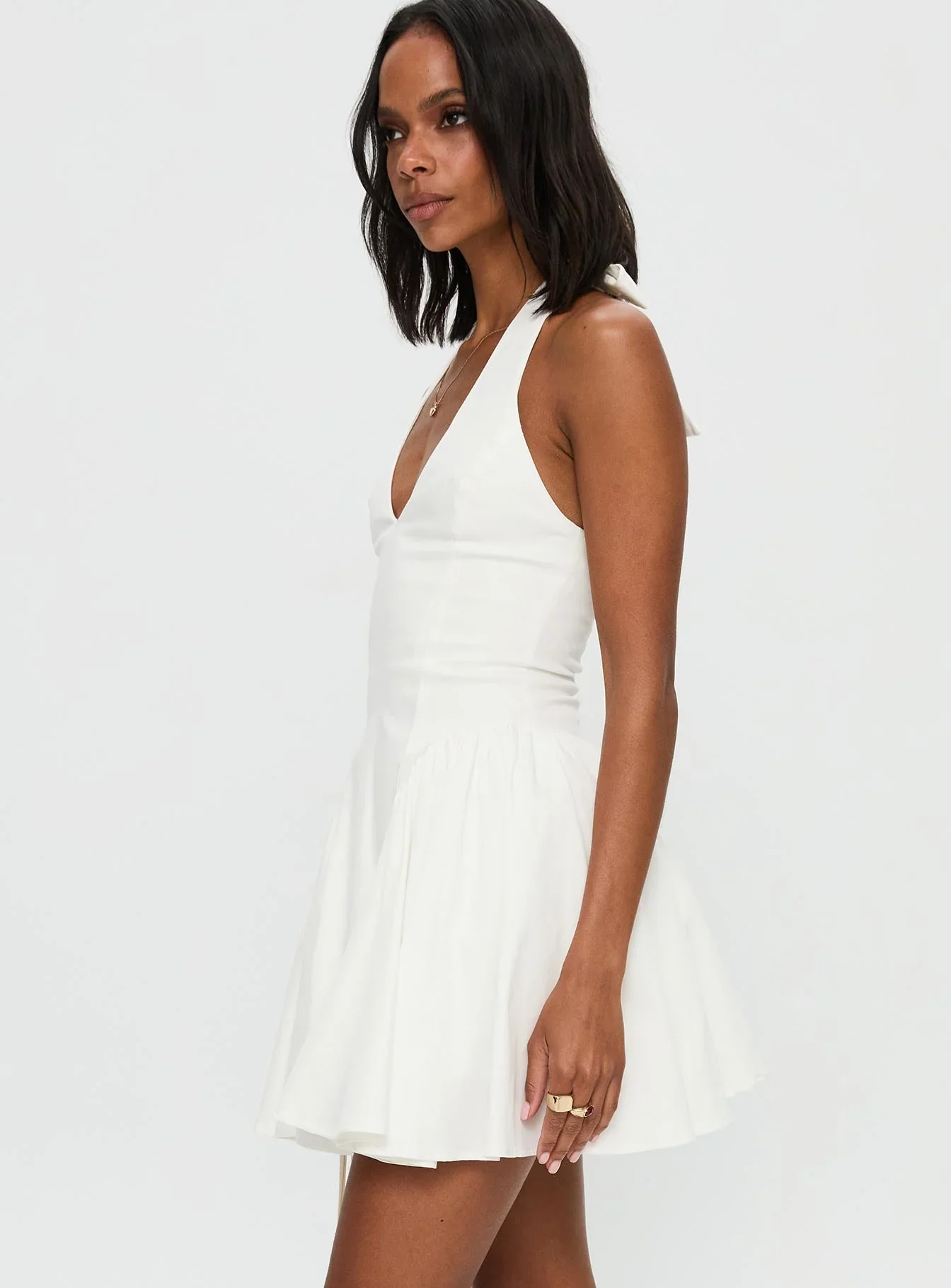Karisse Halter Mini Dress White