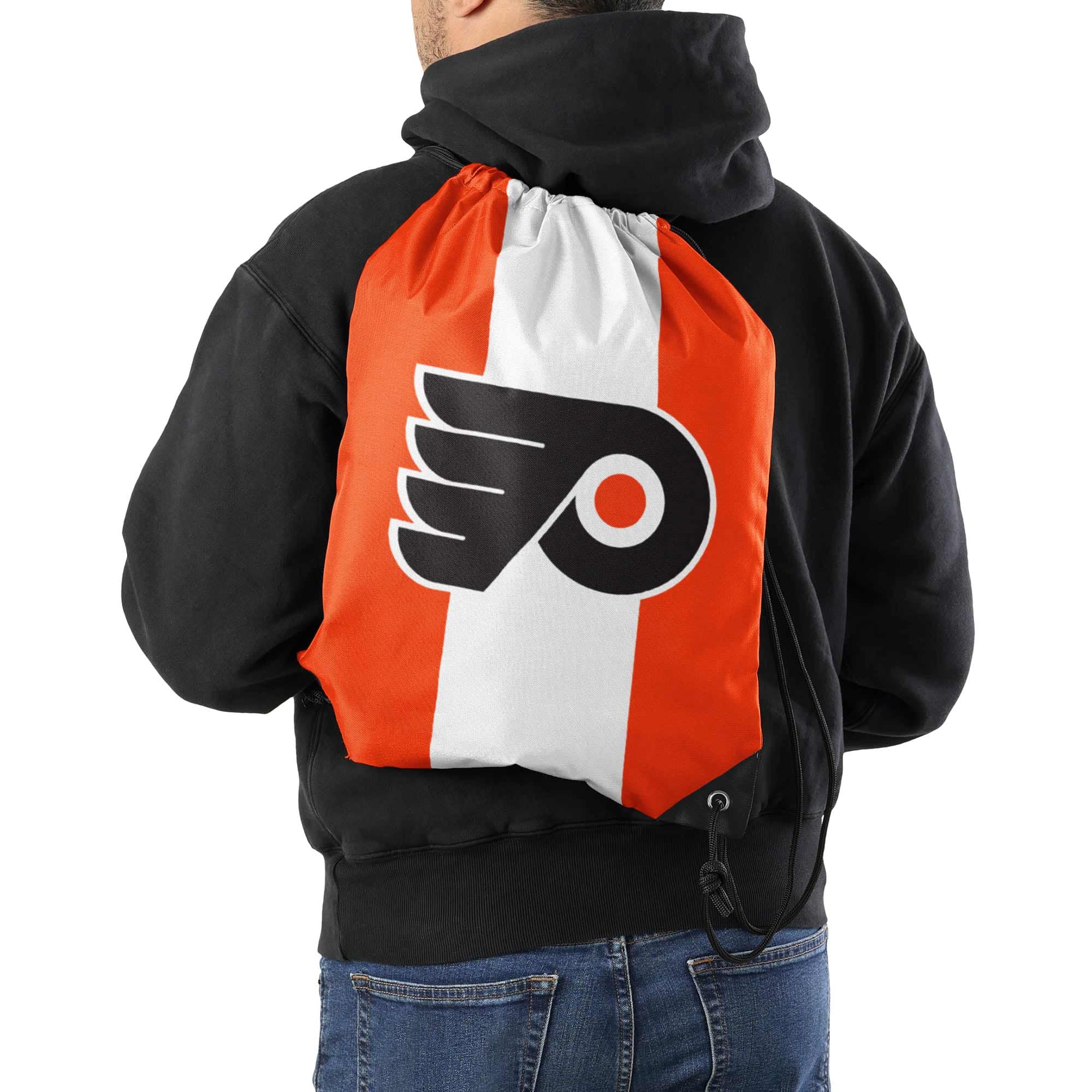 Philadelphia Flyers Team Stripe NHL Drawstring Backpack