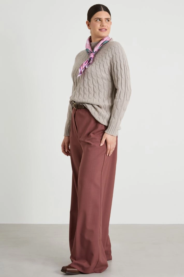 Cable-knit sweater - LIGHT DOVE GREY