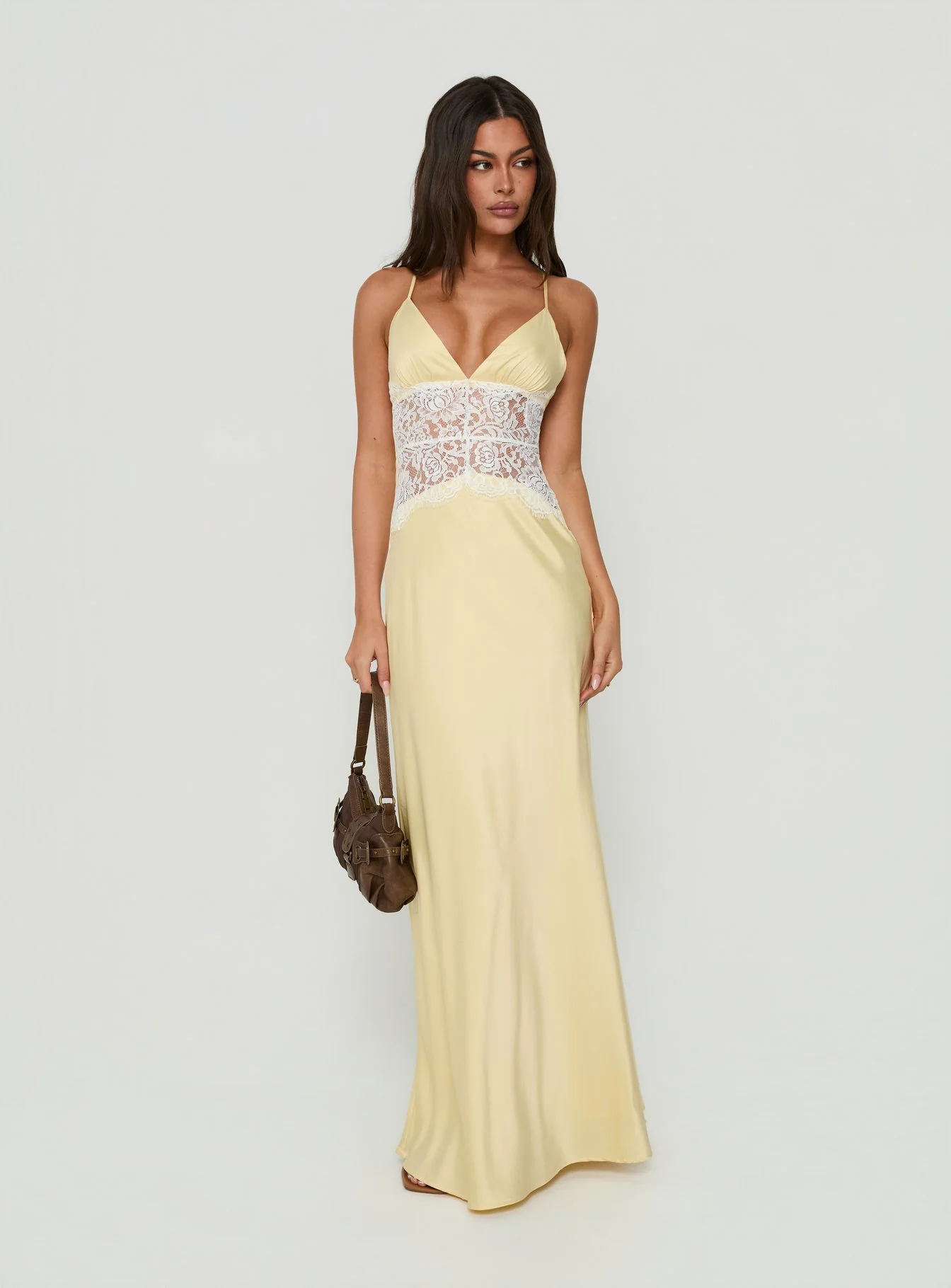 Klairee Halter Lace Maxi Dress Butter