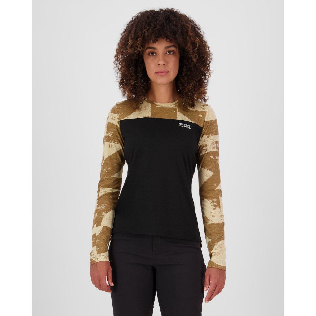 Mons Royale Diversion Merino Bike Long Sleeve Jersey Women - mr grunge / black