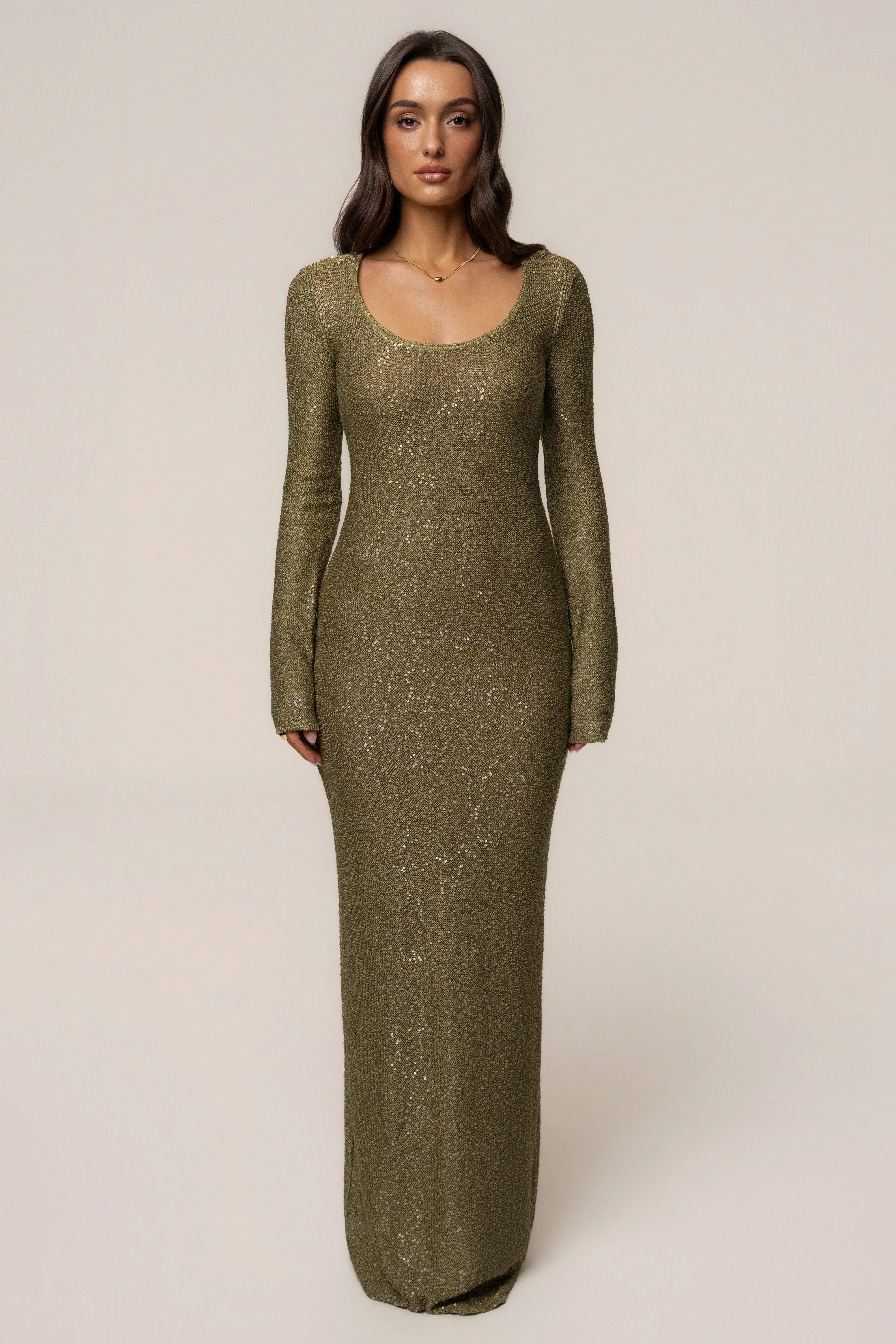 Lime Muse Sequin Maxi Dress