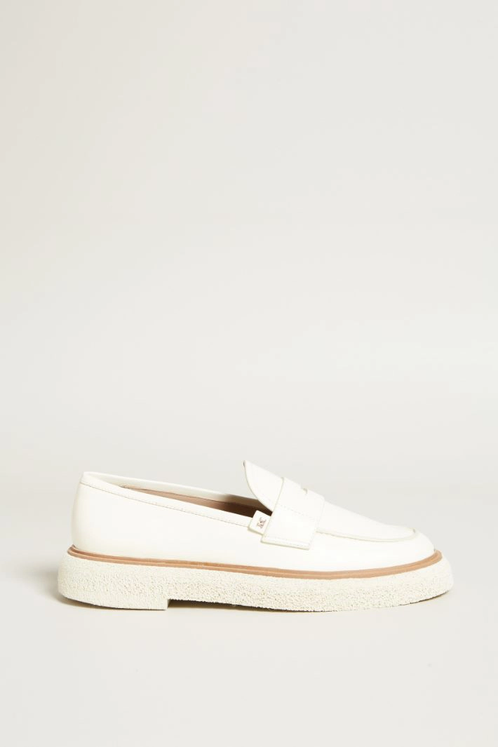 Smooth leather moccasins - MILK