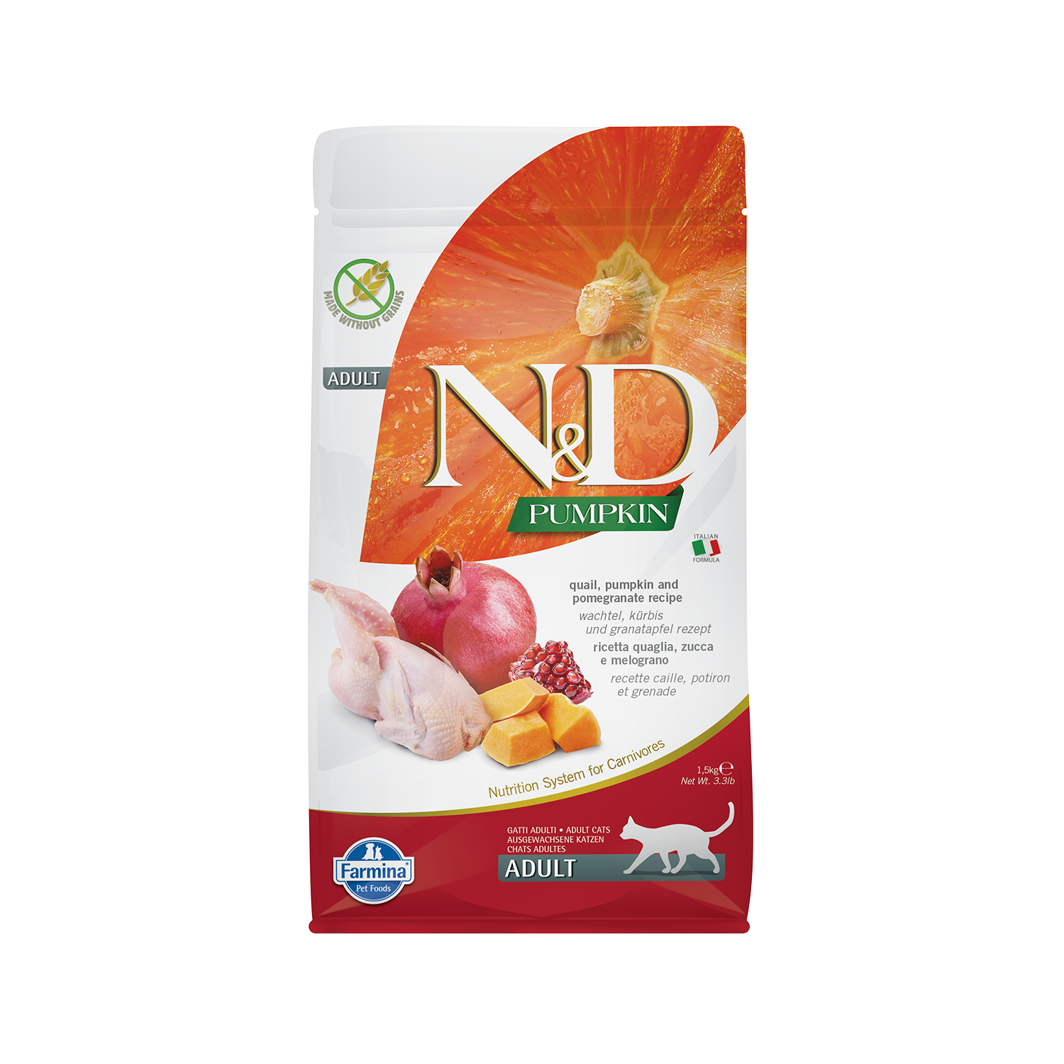 Farmina N&D Pumpkin Adult Cat Food - Quail - 1.5 kg