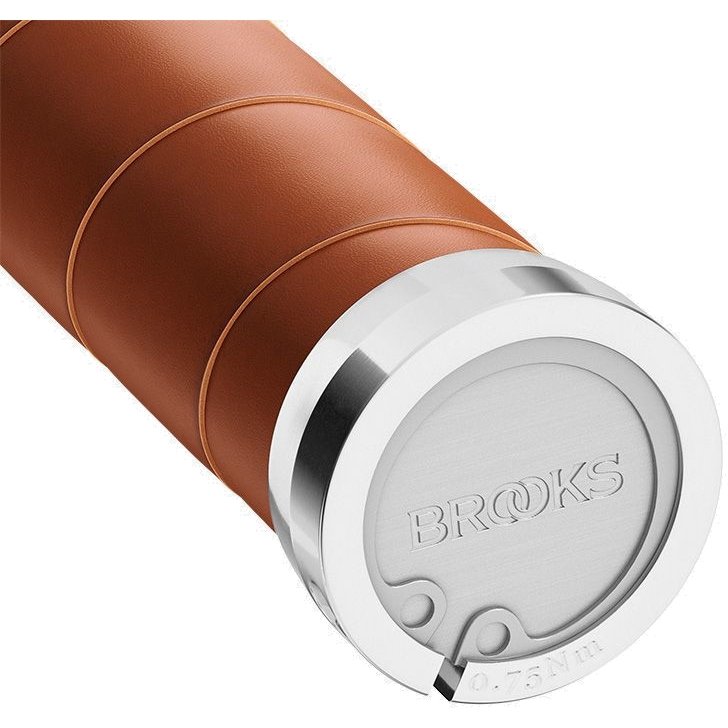 Brooks Slender Leather Grips 130/130 mm - dark tan
