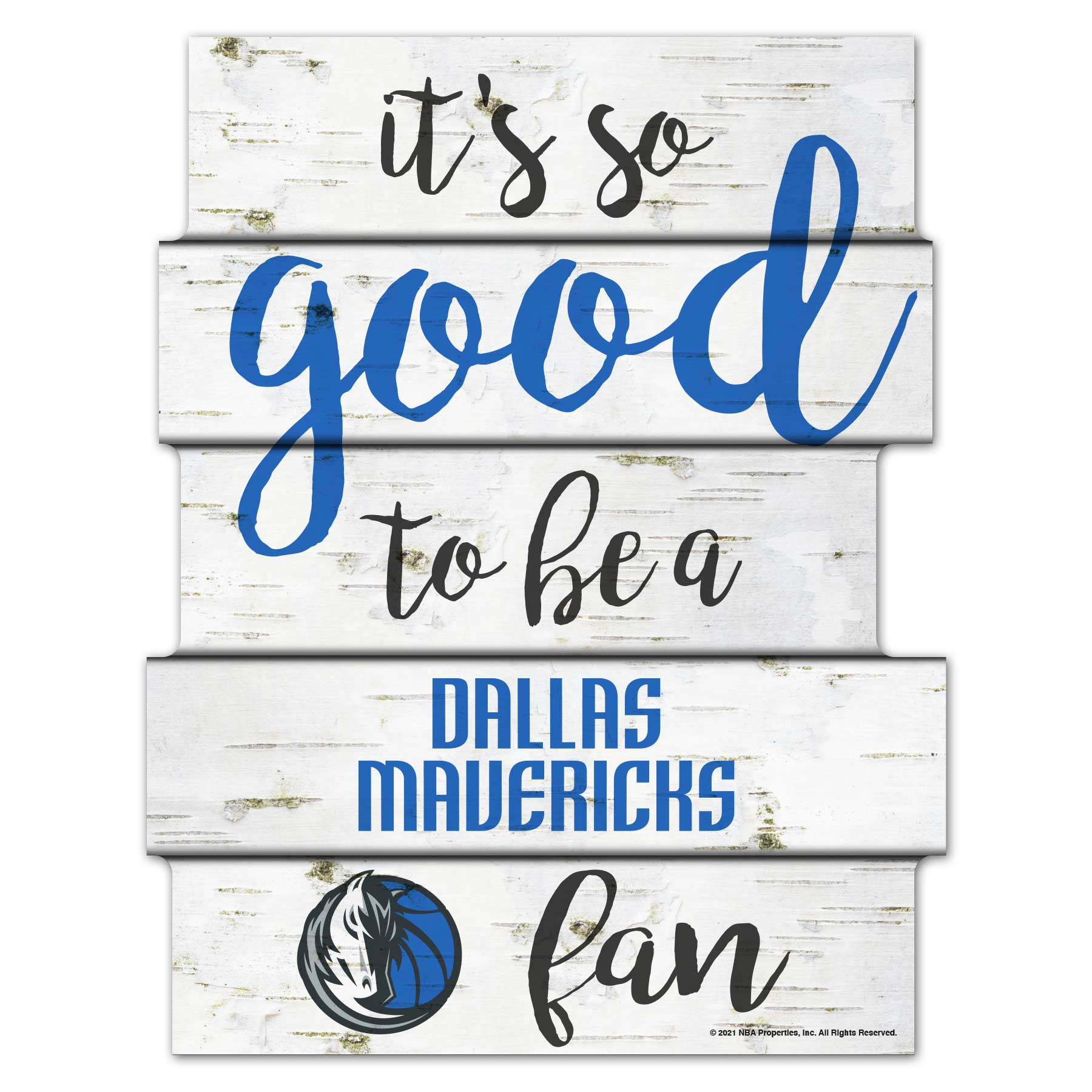 Dallas Mavericks Birchwood NBA Wood Sign