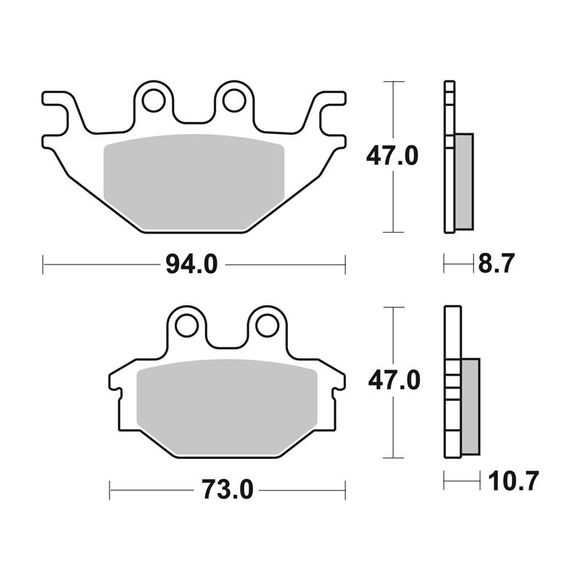 SBS 810SI Sinter Sintered Metal rear brake padsRef: 810SI / 810030