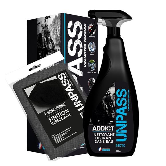 Unpass Addict waterless washing product 750ml + Microfiber + Universal case/sheathRef: UNP0021 / 910510