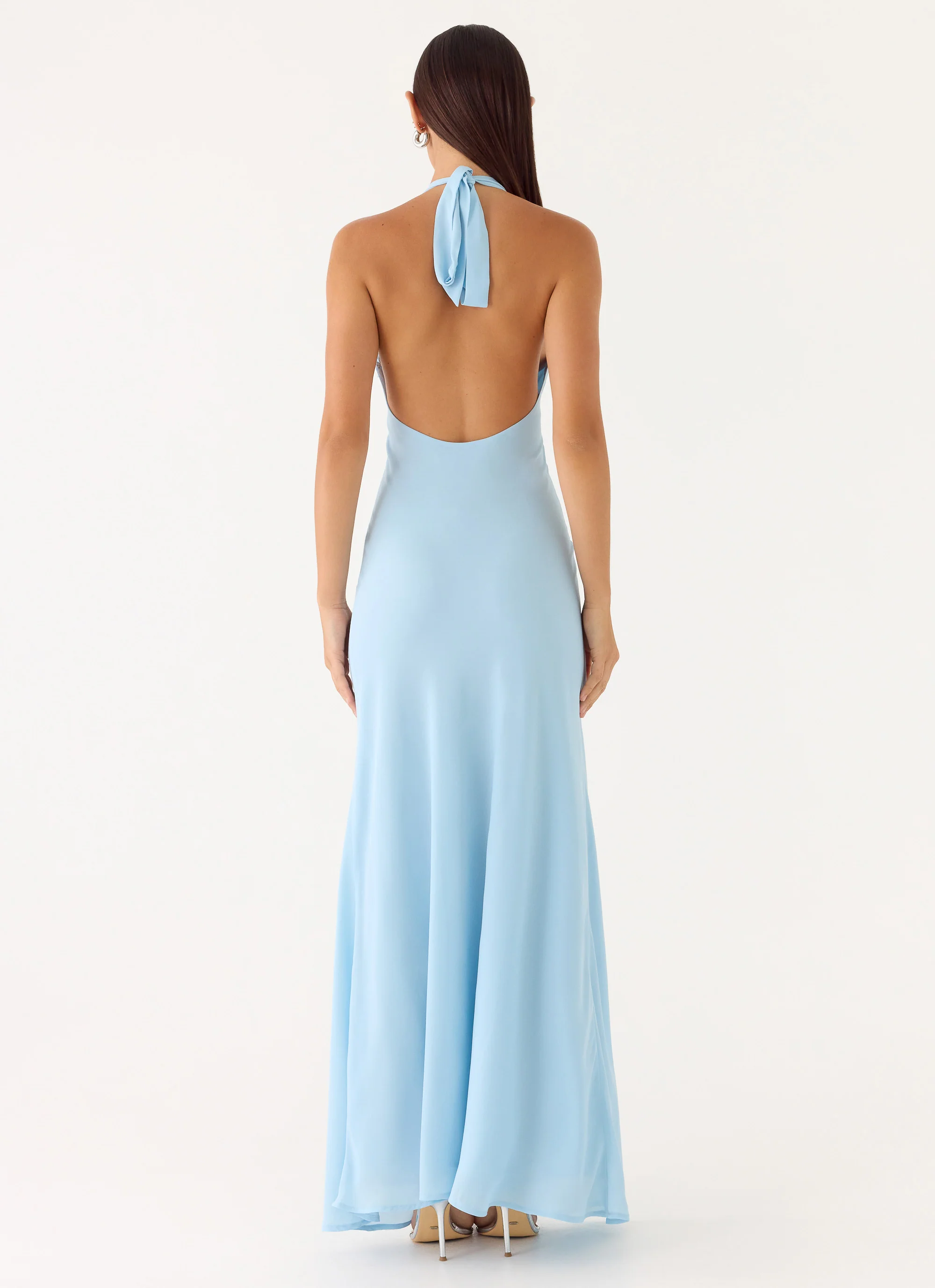 Sharpay Halter Maxi Dress - Pale Blue