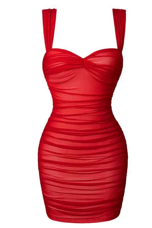 Black Ruched Tight Dress