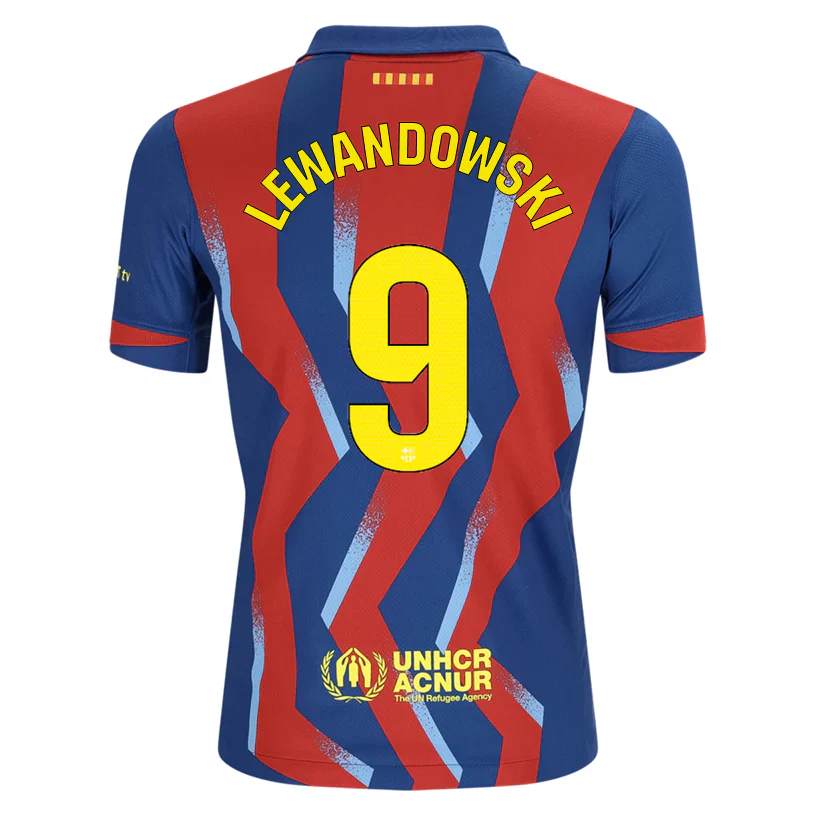 Youth Lewandowski FC Barcelona 4th Soccer Jersey 25/26 (Gym Blue/Salsa Red)