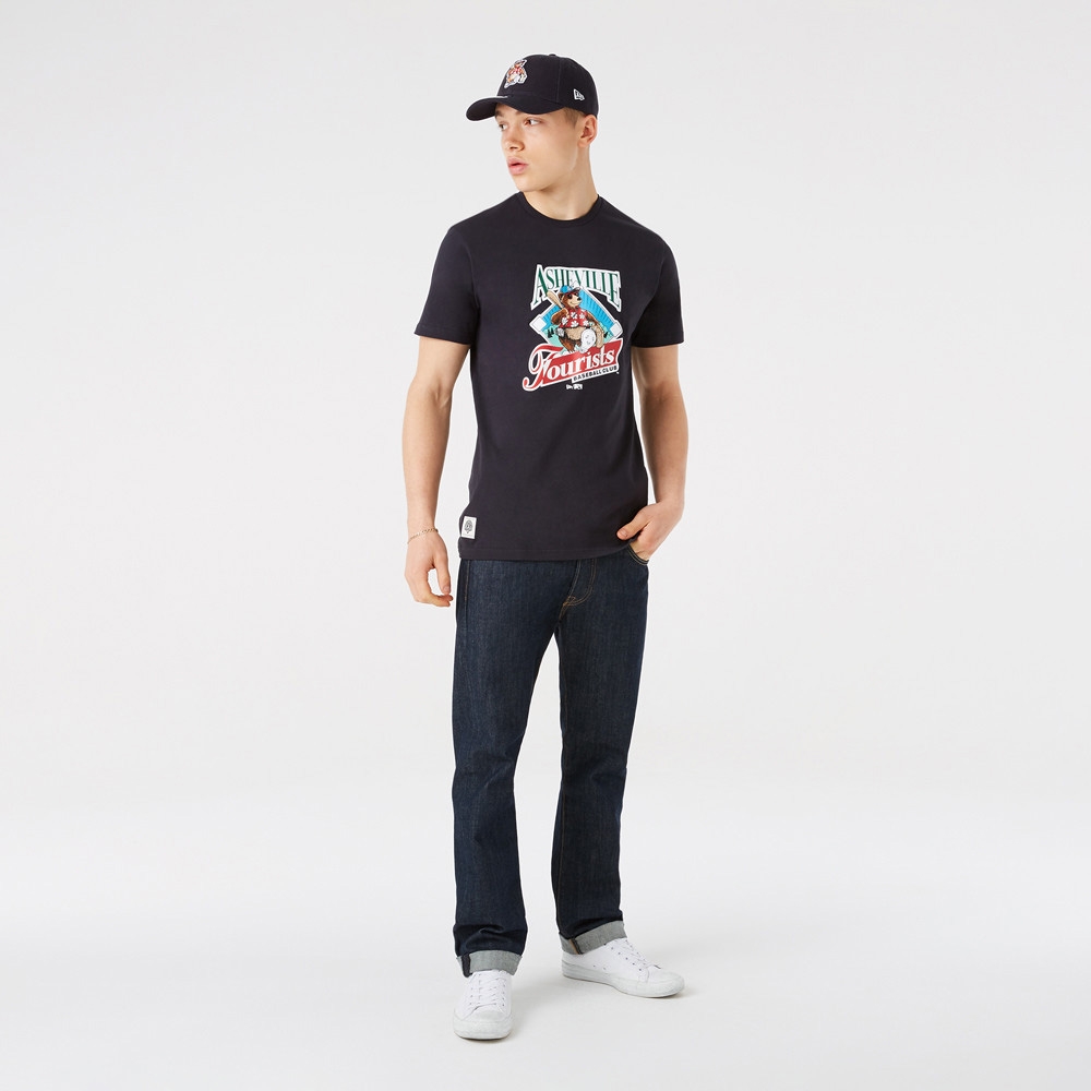 Asheville Tourists Heritage New Era MiLB Baseball T-Shirt Black