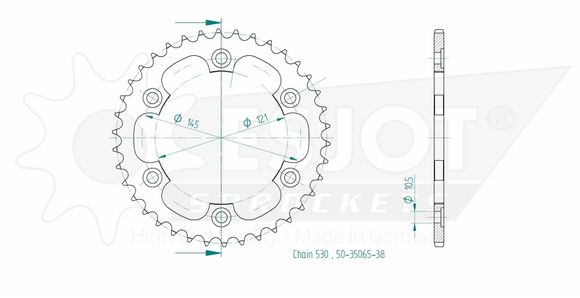 Couronne Esjot 38 dentsRef : ESJO00102A / 12113079