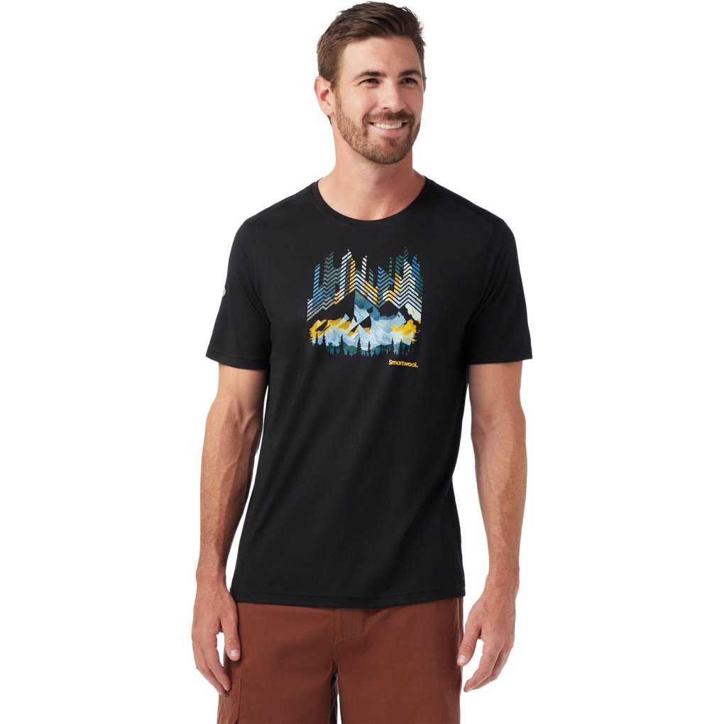 SmartWool Vital Peaks Active Graphic Short Sleeve Tee Unisex - 001 black