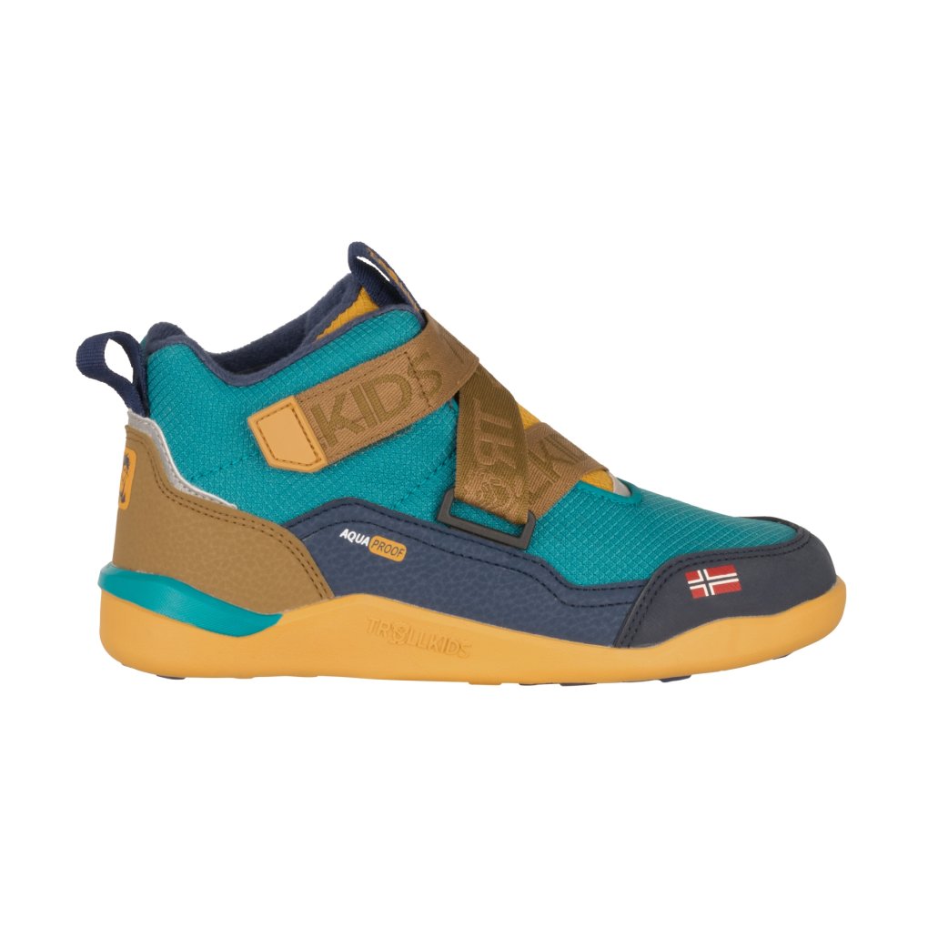 Trollkids Nordfjord Winter Barefoot Hiker Kids - Dark Cyan/Bronze/Mystic Blue