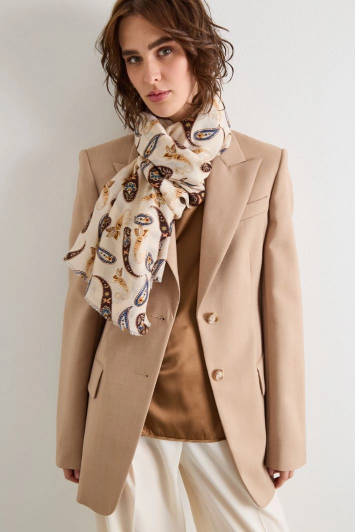Patterned stole - CREAM