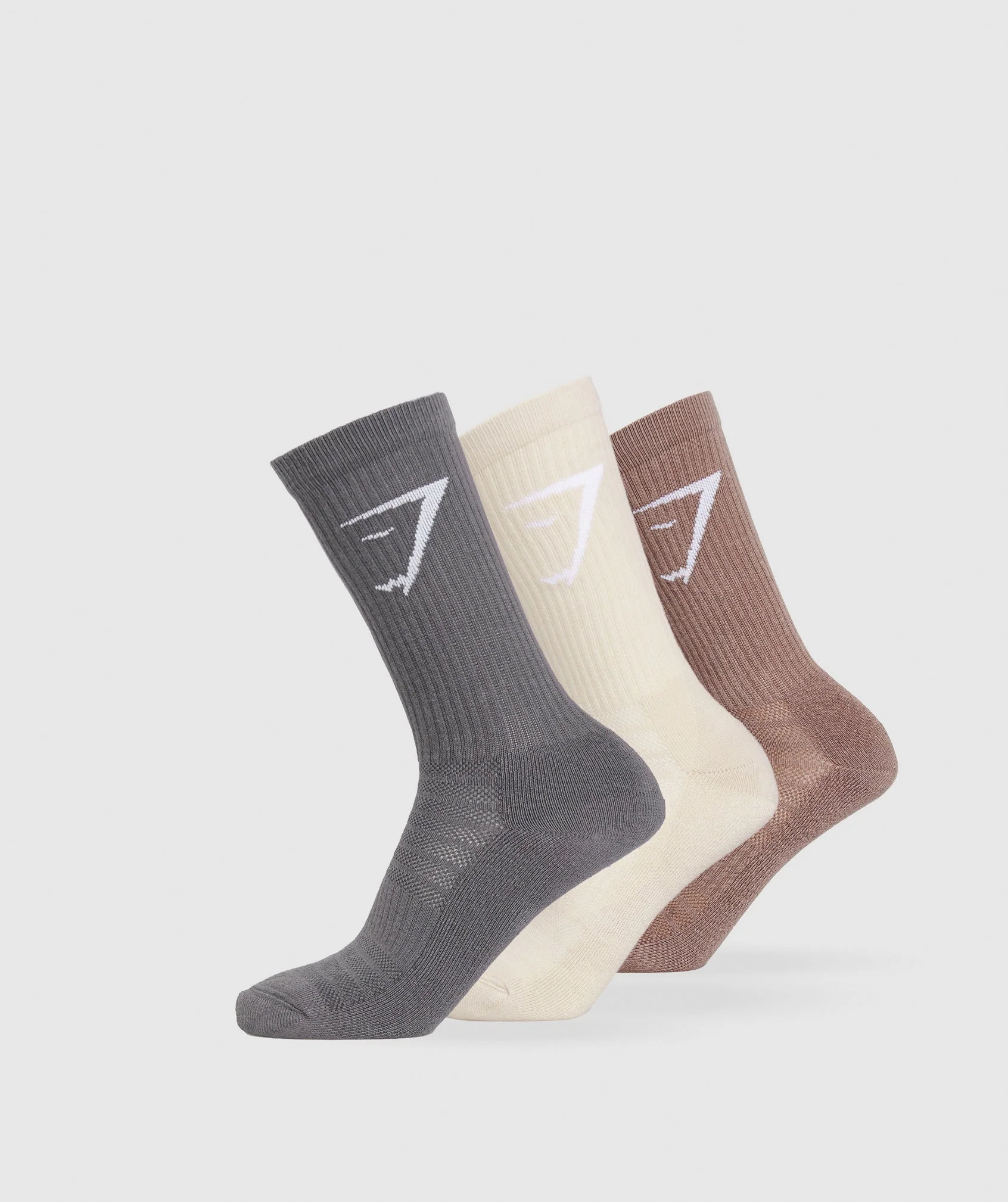 Crew Socks 3pk Ecru White/Mocha Mauve/Brushed Grey