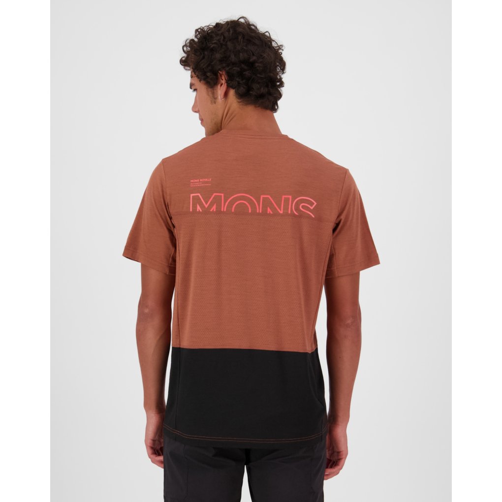 Mons Royale Tarn Merino T-Shirt Men - cinnamon / black