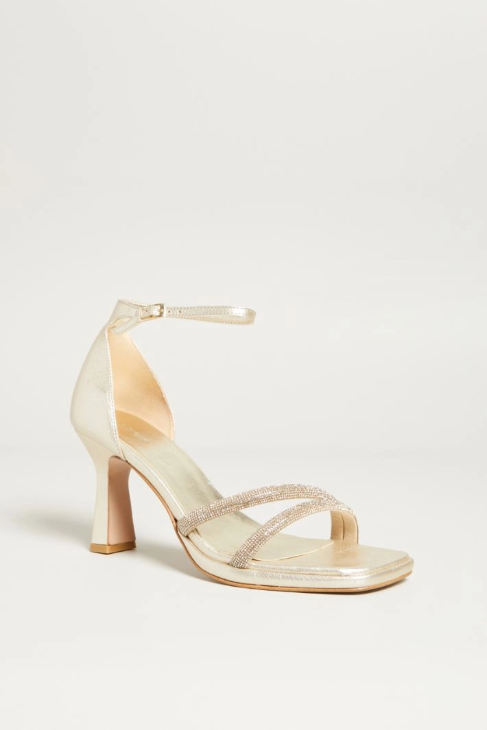 Rhinestone embellished sandals - GOLD