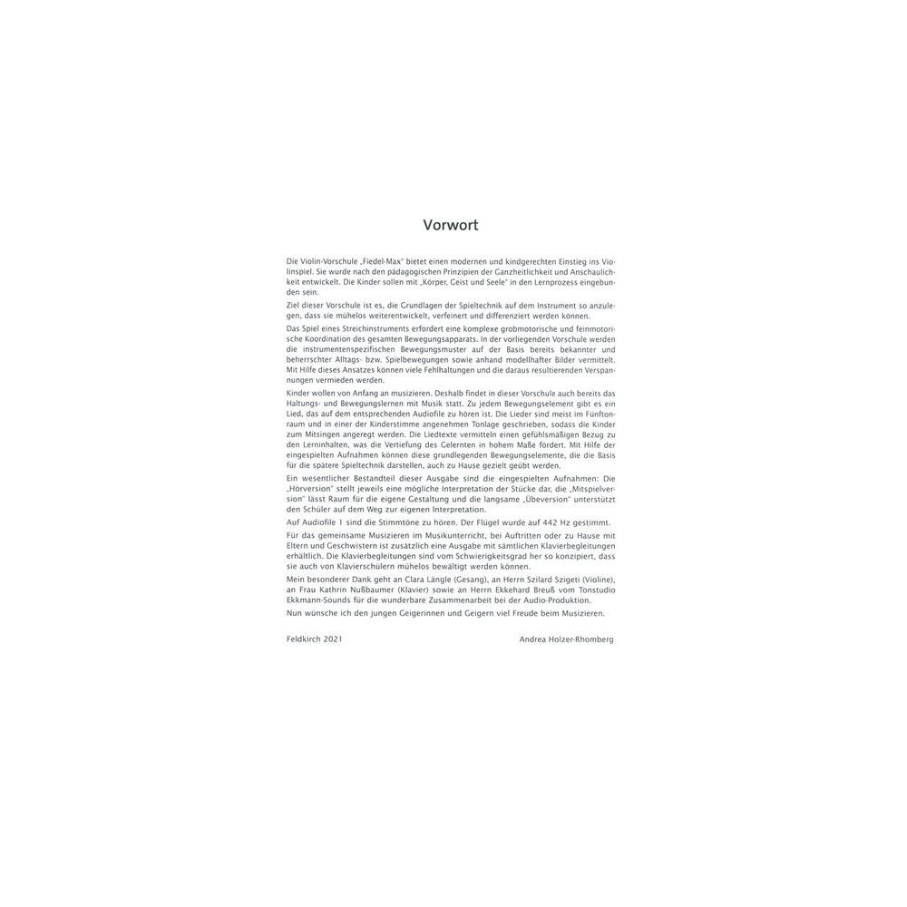 Holzschuh Verlag Fiedel Max Vorschule Violine – Thomann Ireland