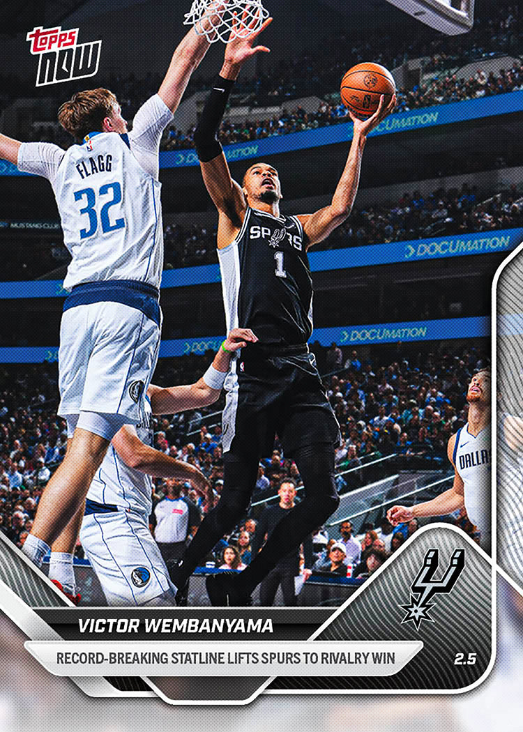 Victor Wembanyama - 2025-26 NBA Topps NOW® - Card 162 - PR: 3710