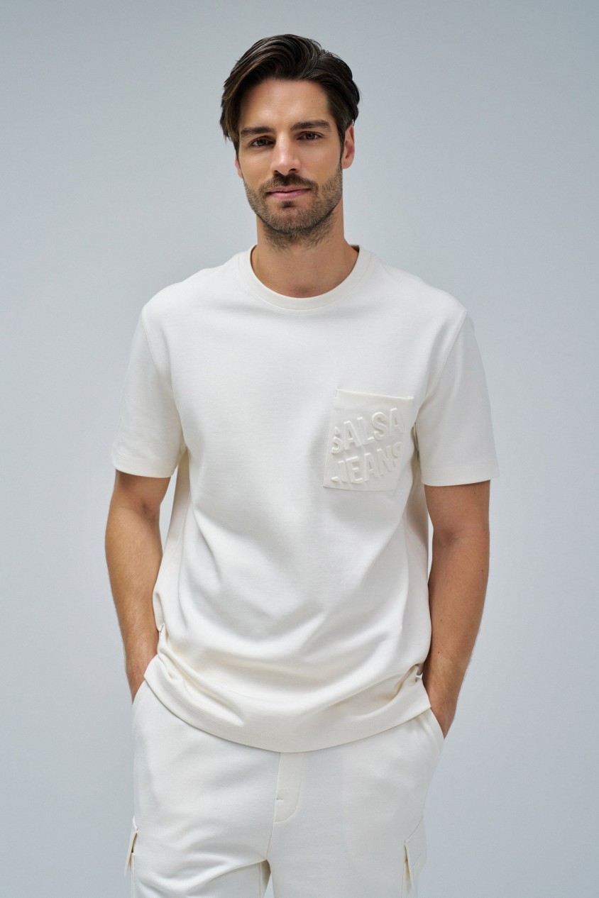 T-SHIRT WITH EMBOSSED BRANDING