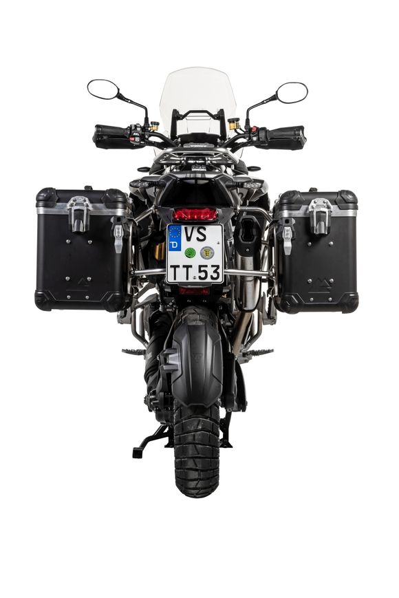 Touratech suitcase Complete kit ZEGA Evo 38/45 - Gray support included - Black anodizedRef: Trt01191A / 01-424-6837-0