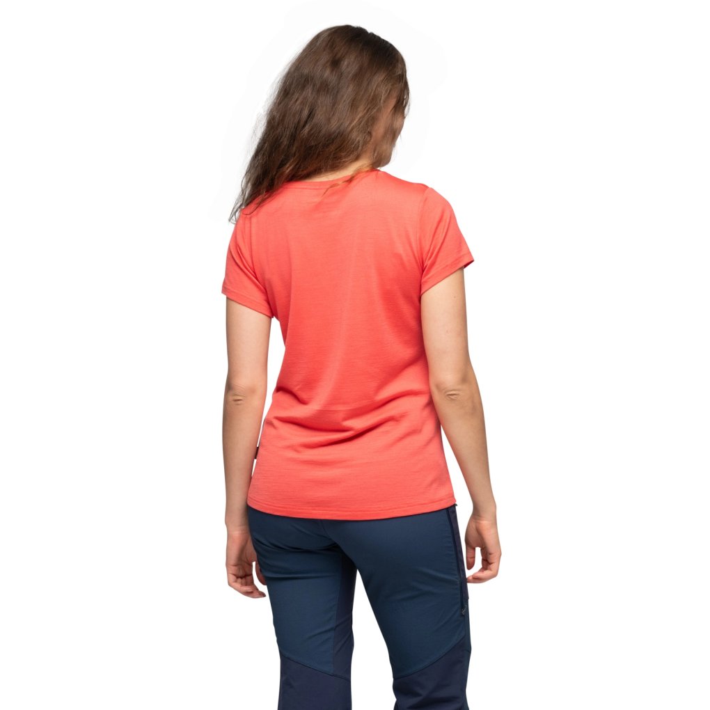 Bergans Rabot Emblem Wool Tee Women - peachy red
