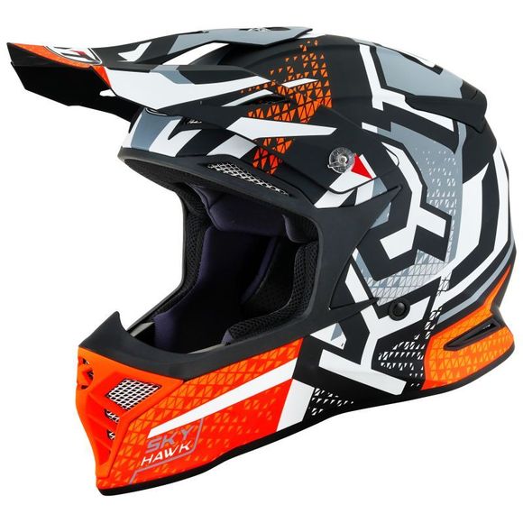 KYT Skyhawk cross helmet - Hyperflow Matt 2025 - Gray / OrangeRef: KYT0184