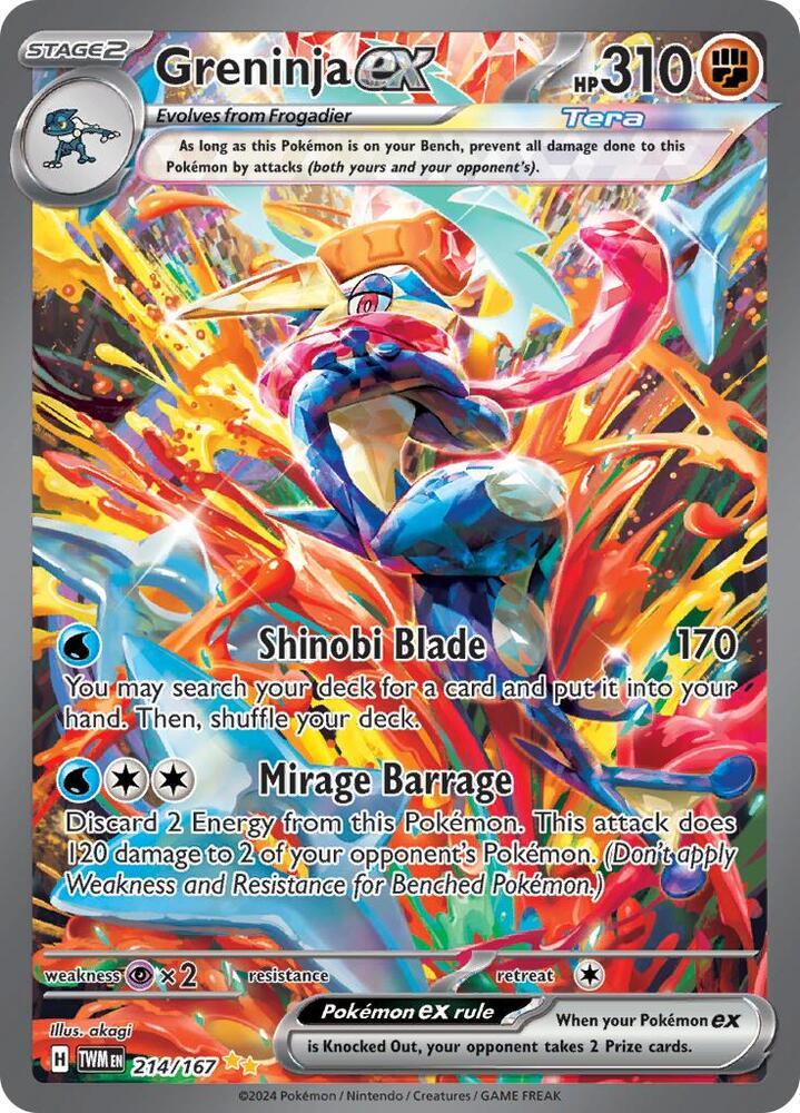 Pokemon SV06: Twilight Masquerade 214/167 Greninja ex Near Mint