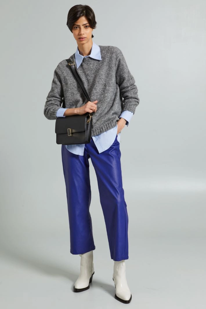 Coated jersey trousers - VIOLET