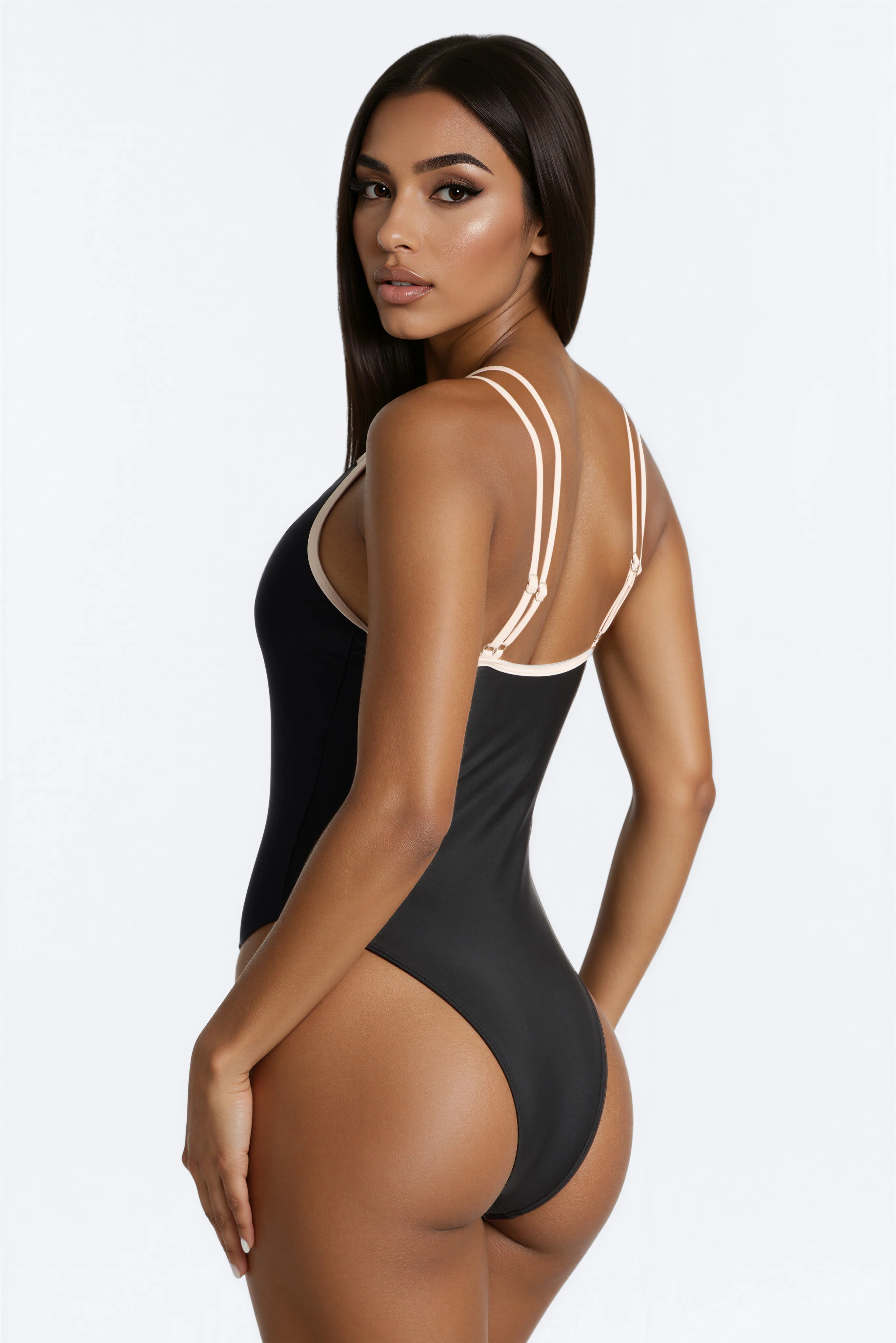 Tatia 1 Piece Bralette Swimsuit - Black