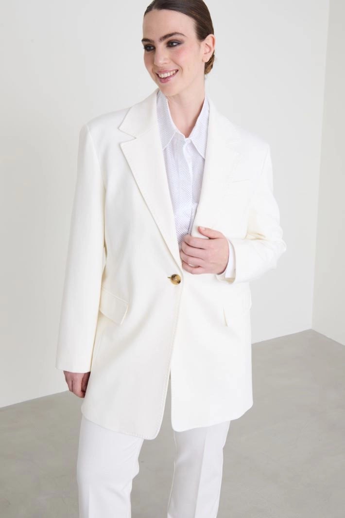 Viscose jersey blazer - WHITE