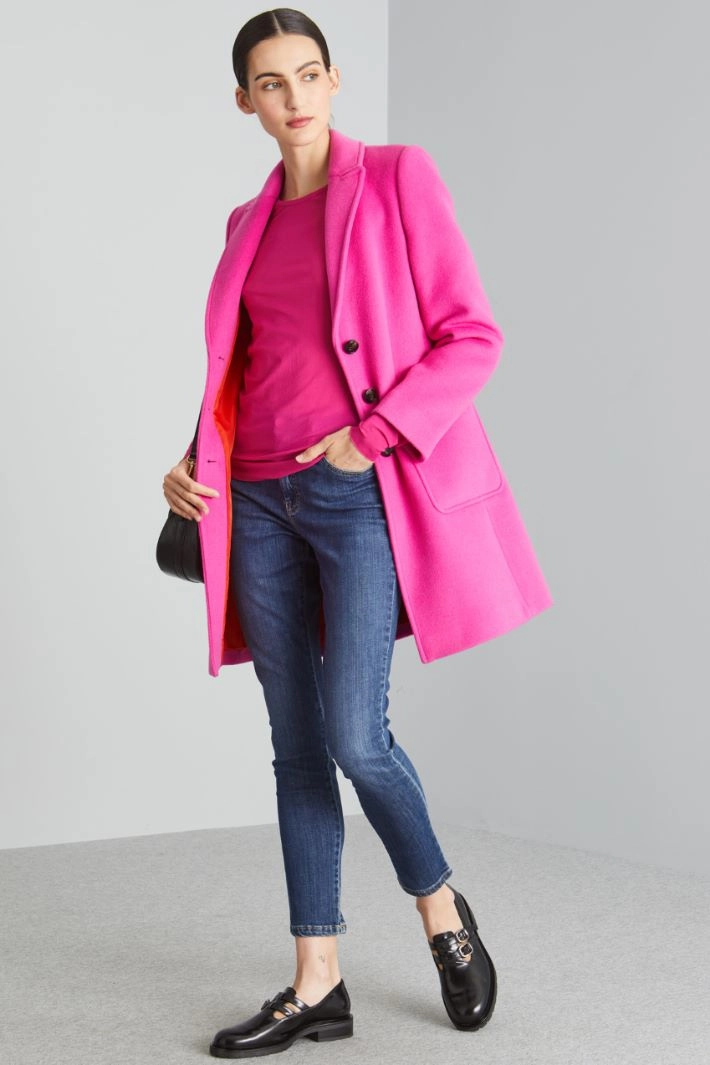 Flared coat - FUCHSIA