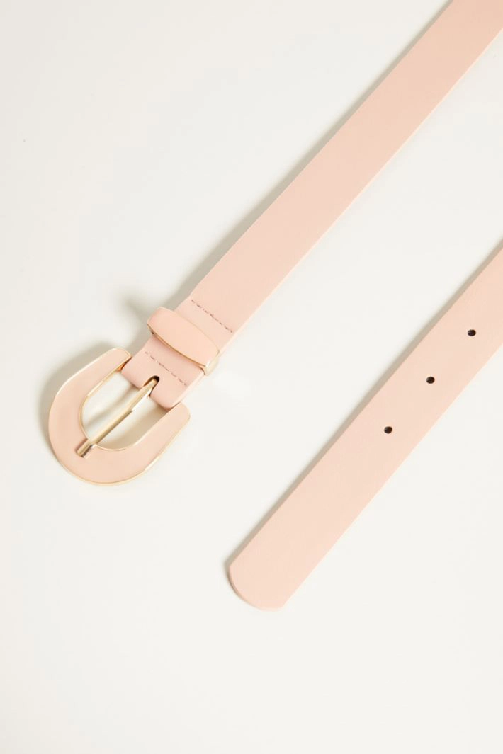 Lacquered buckle belt - PINK