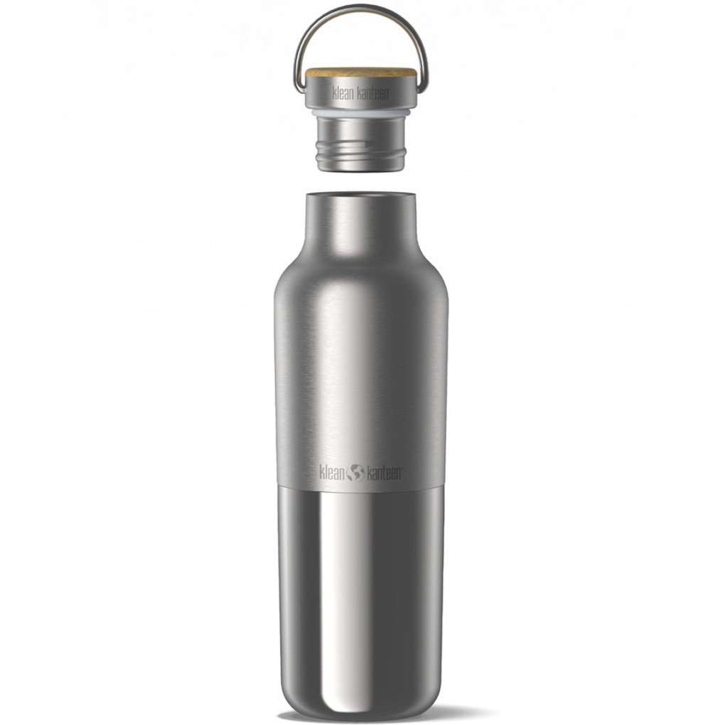 Klean Kanteen RISE Reflect VI Insulated Bottle 592ml with Bamboo Loop Cap - brushed stainless