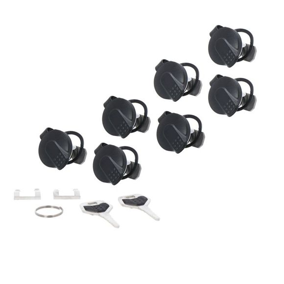 Antivol SW-MOTECH TRAX kit de serrures. 7 serrures jumelées / 2 clés. Fermeture identique. Universel - NoirRef : SWM0040 / ALK.00.165.16200