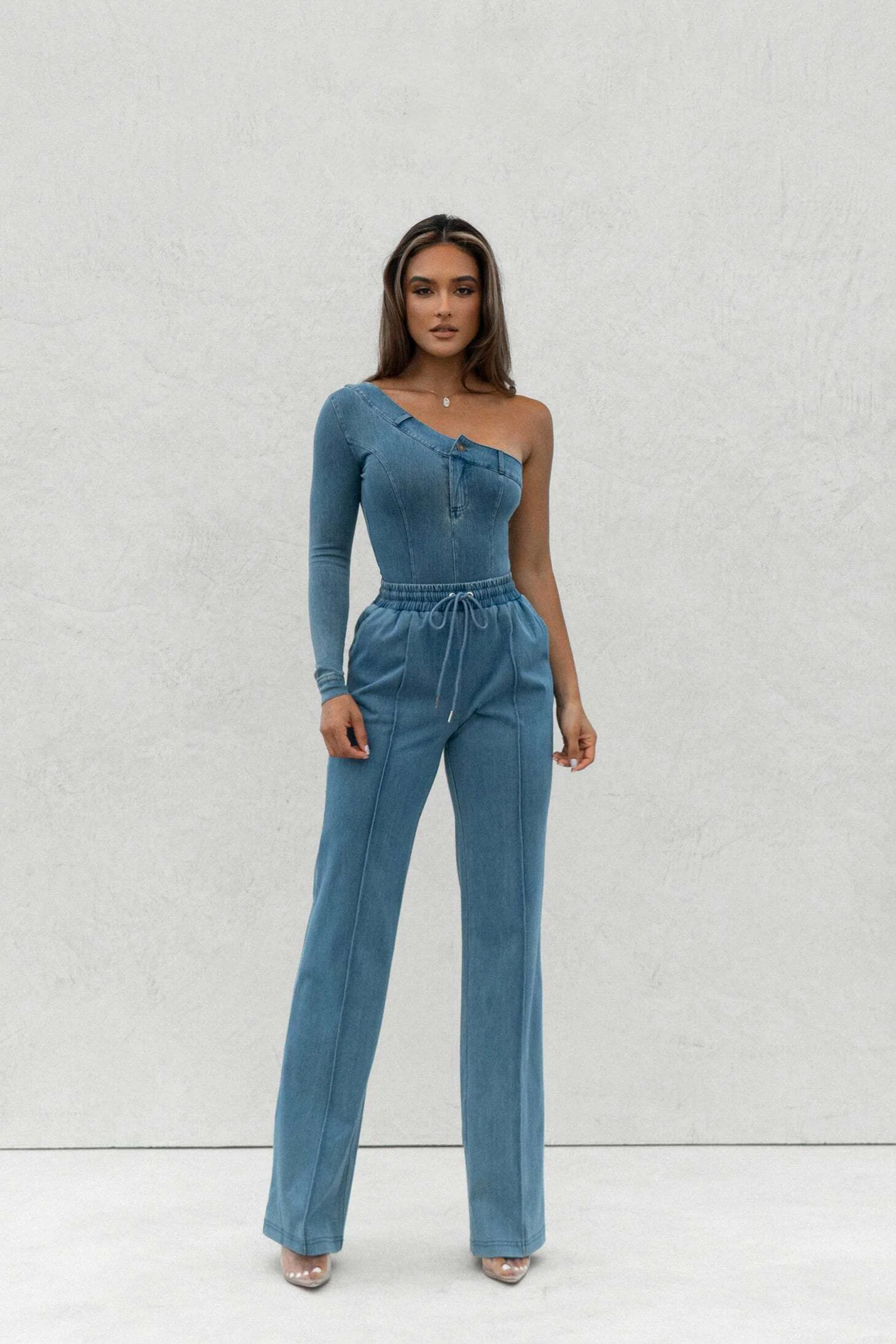Medium Wash Button Me Up Bodysuit