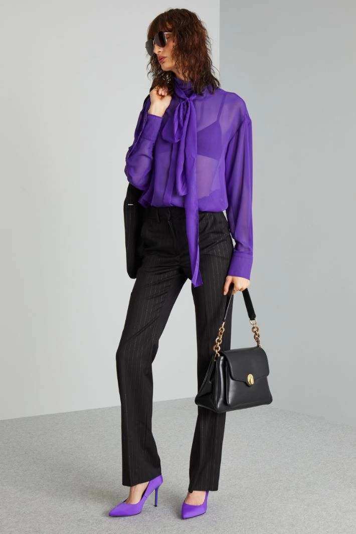 Blouse with sash collar - VIOLET
