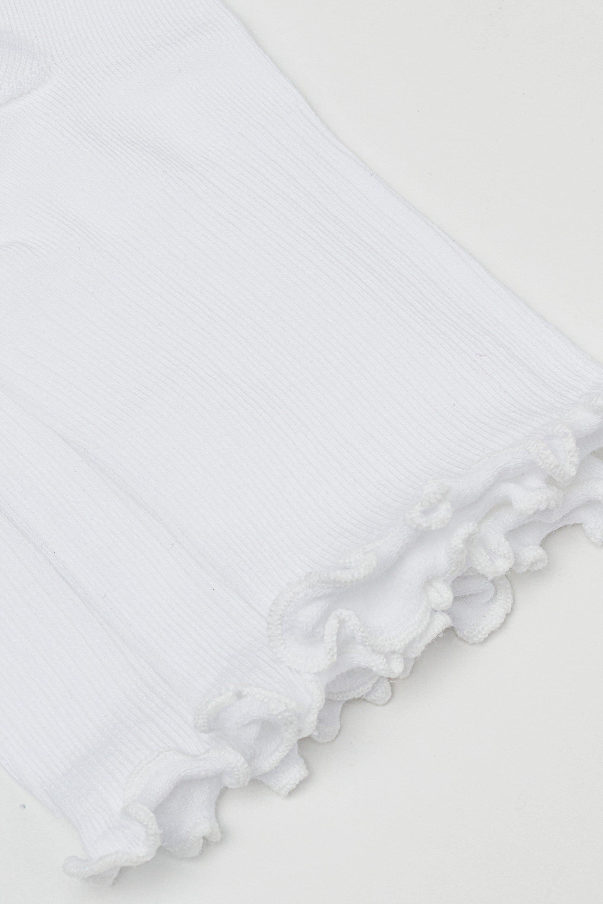 3 Pairs of Women's Short Cotton Socks with Rolled Hems