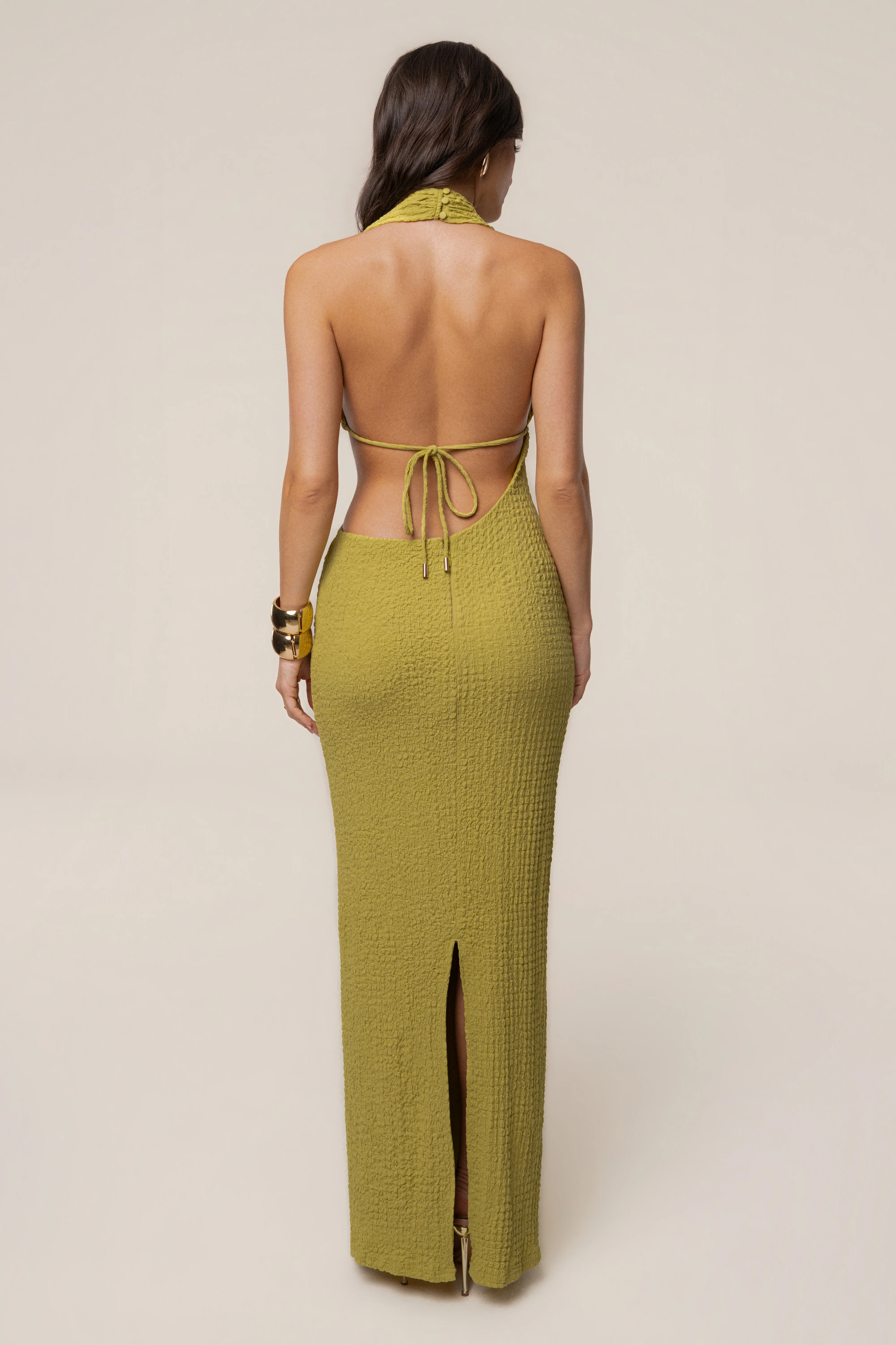 Lime Sculpted Ease Maxi Dress