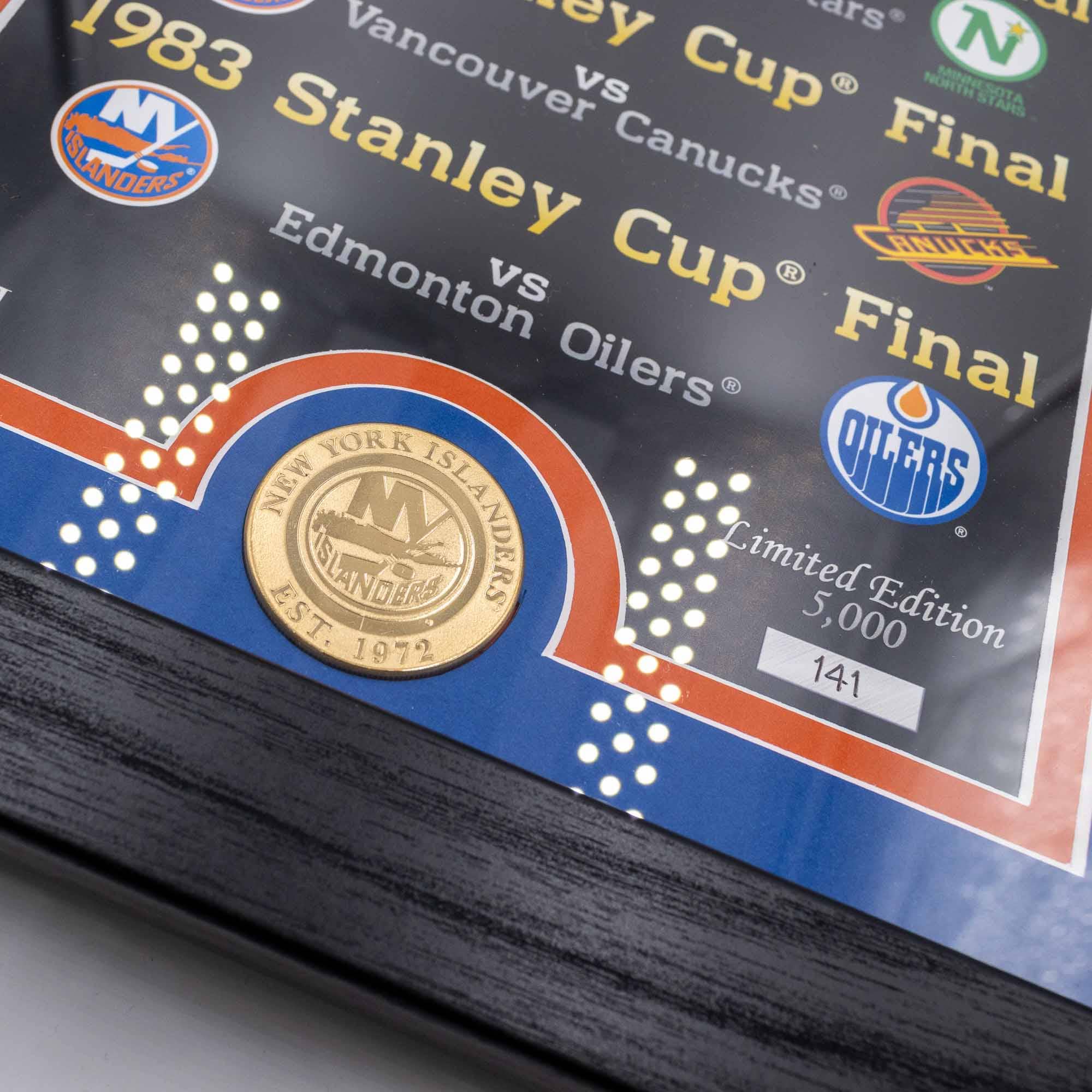New York Islanders Stanley Cup Legacy Bronze Coin Framed NHL Photo