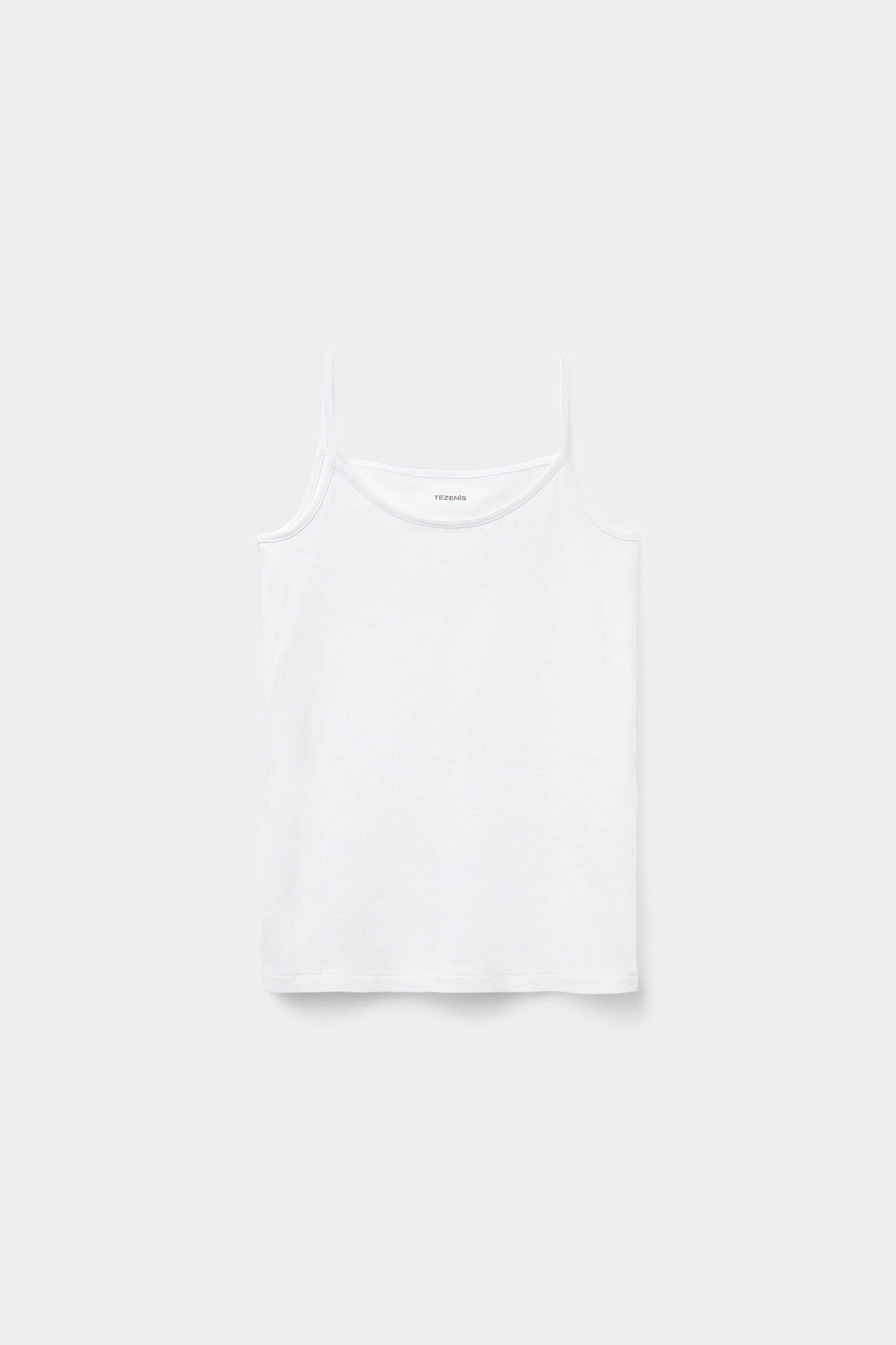 Girls’ Cotton Camisole with Thin Shoulder Straps and Rounded Neck