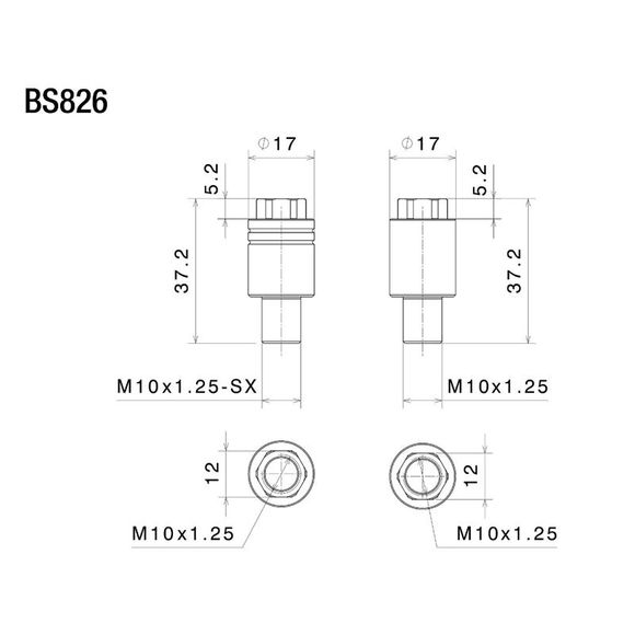 Rizoma Rearview Mirror Support RZ0891 Rearview Mirror Adapter - BlackRef: rz0891 / bs826b